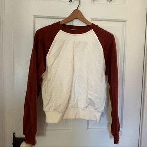 Madewell NWOT Raglan Baseball Sweatshirt-Sweater Size XS